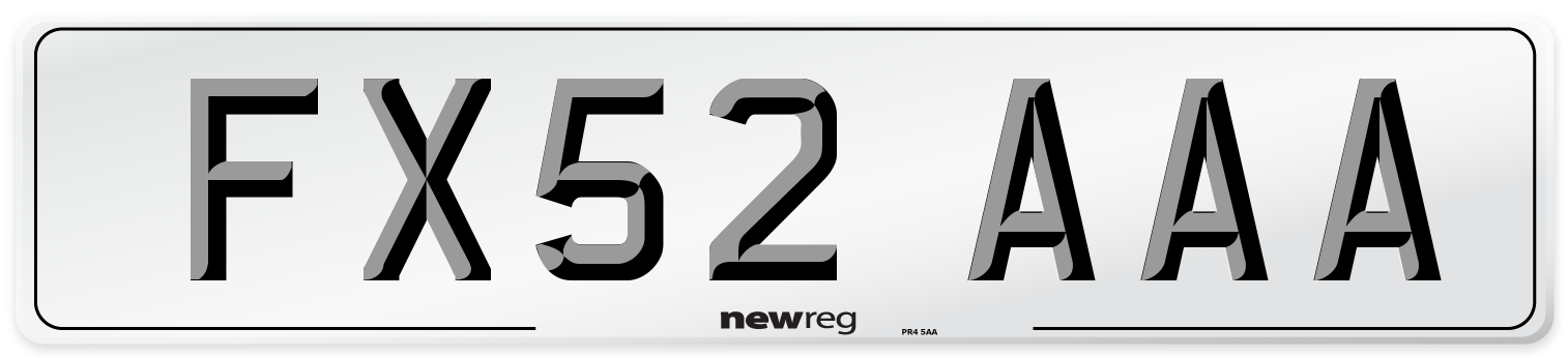 FX52 AAA Number Plate from New Reg
